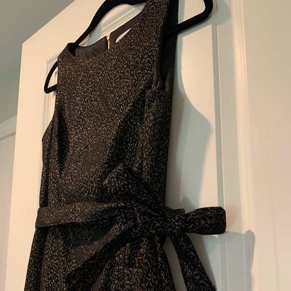 Calvin Klein Womens Metallic Ruffled Cocktail and Party Dress Size 6 - Picture 6 of 8
